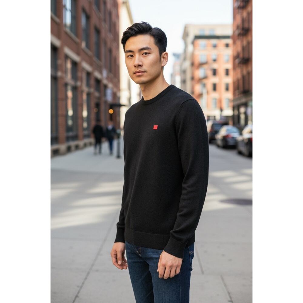 HUGO by Hugo Boss Men's San Cassius Logo Sweater Black Size M NWT Urban Luxury